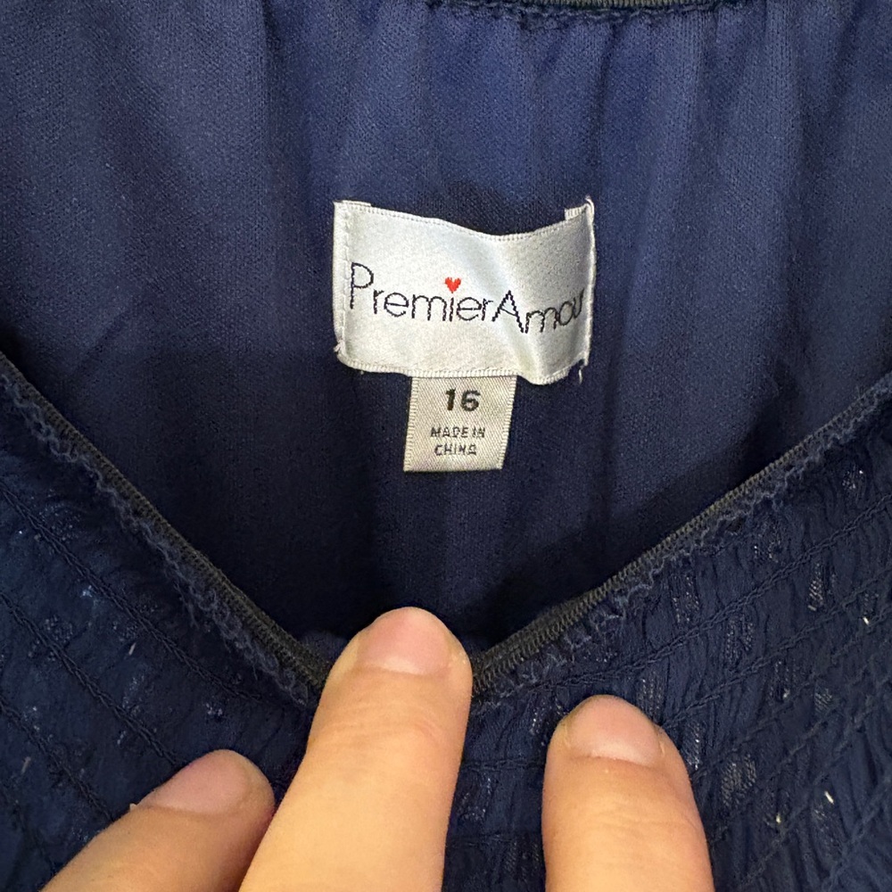 LAST CALL! PremierAmour Blue Tiered Midi Sequin Party Dress with Bishop Sleeves - Picture 3 of 8